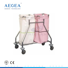 AG-SS019 suspendus sacs en acier inoxydable matériel linge sale chariot
